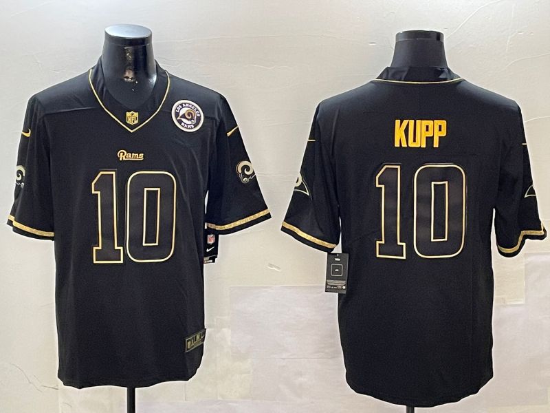 Men Los Angeles Rams #10 Kupp Black Gold Throwback 2024 Nike Limited NFL Jersey style 2->los angeles rams->NFL Jersey